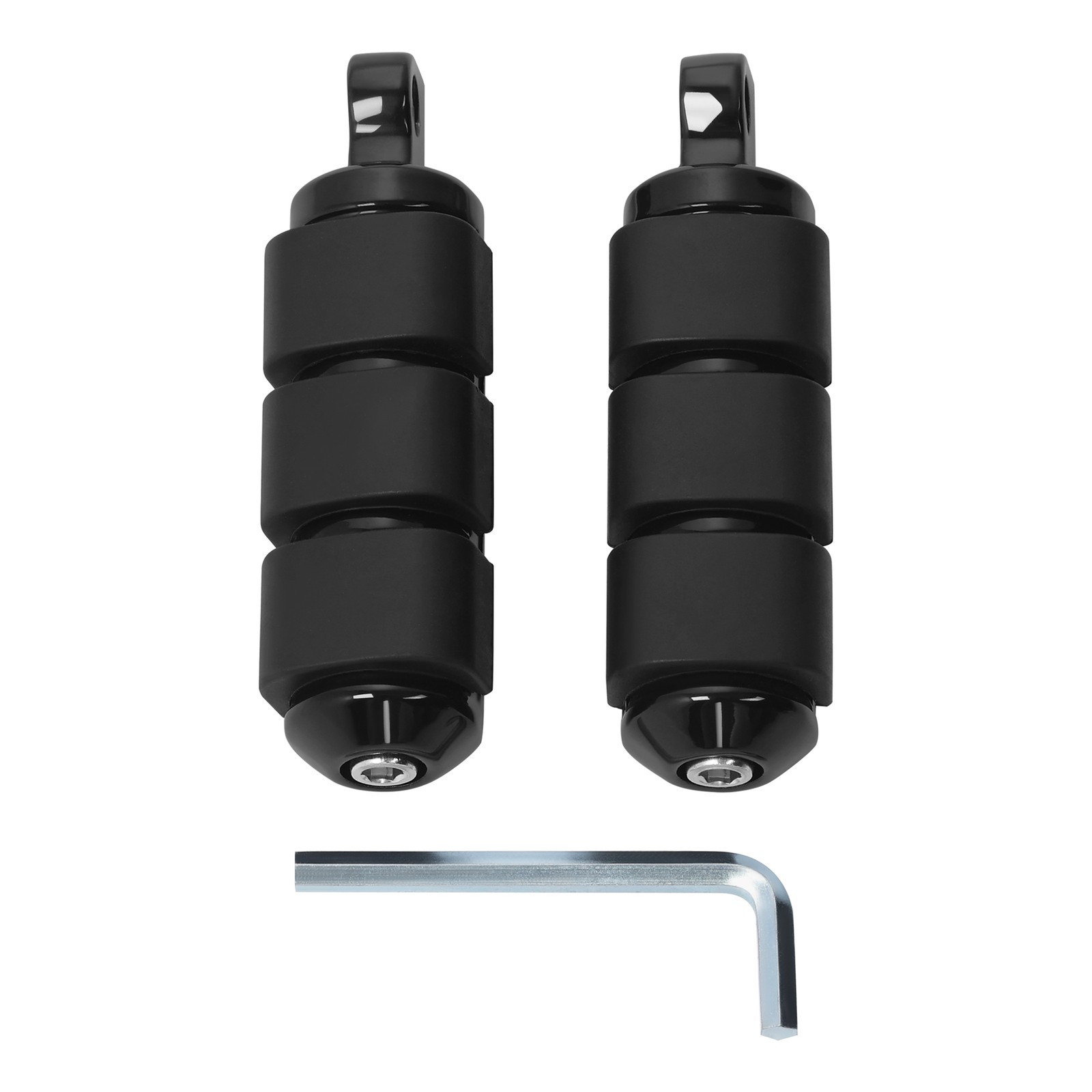 Black Rubber Motorcycle Foot Pegs Pair Fit for Harley Sportster Softail