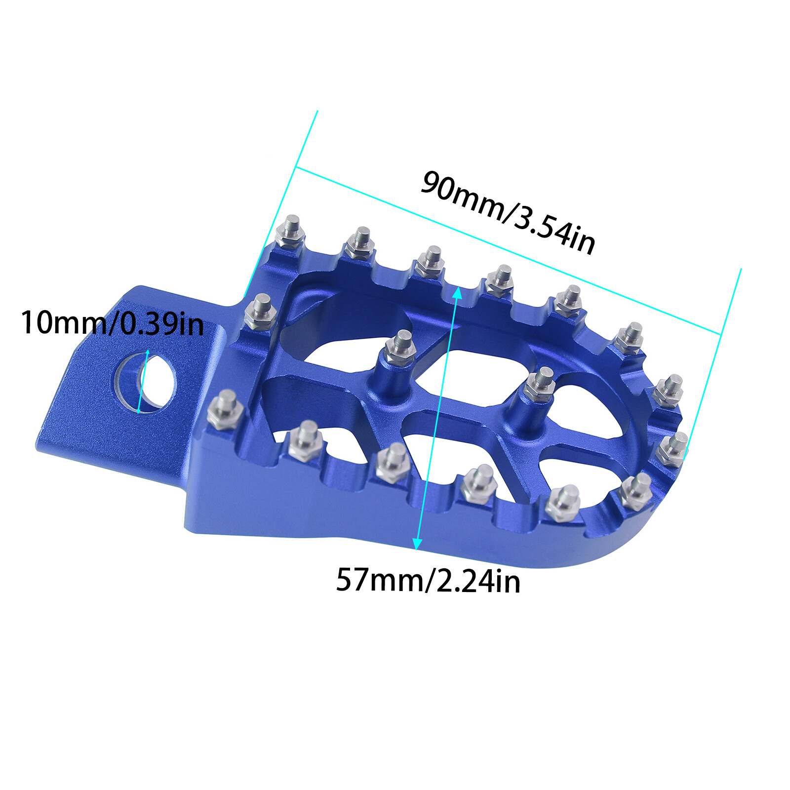 Blue Wide Foot Pegs Footrest Pedals For Yamaha XT250 YZ125 YZ80 WR250 TTR90