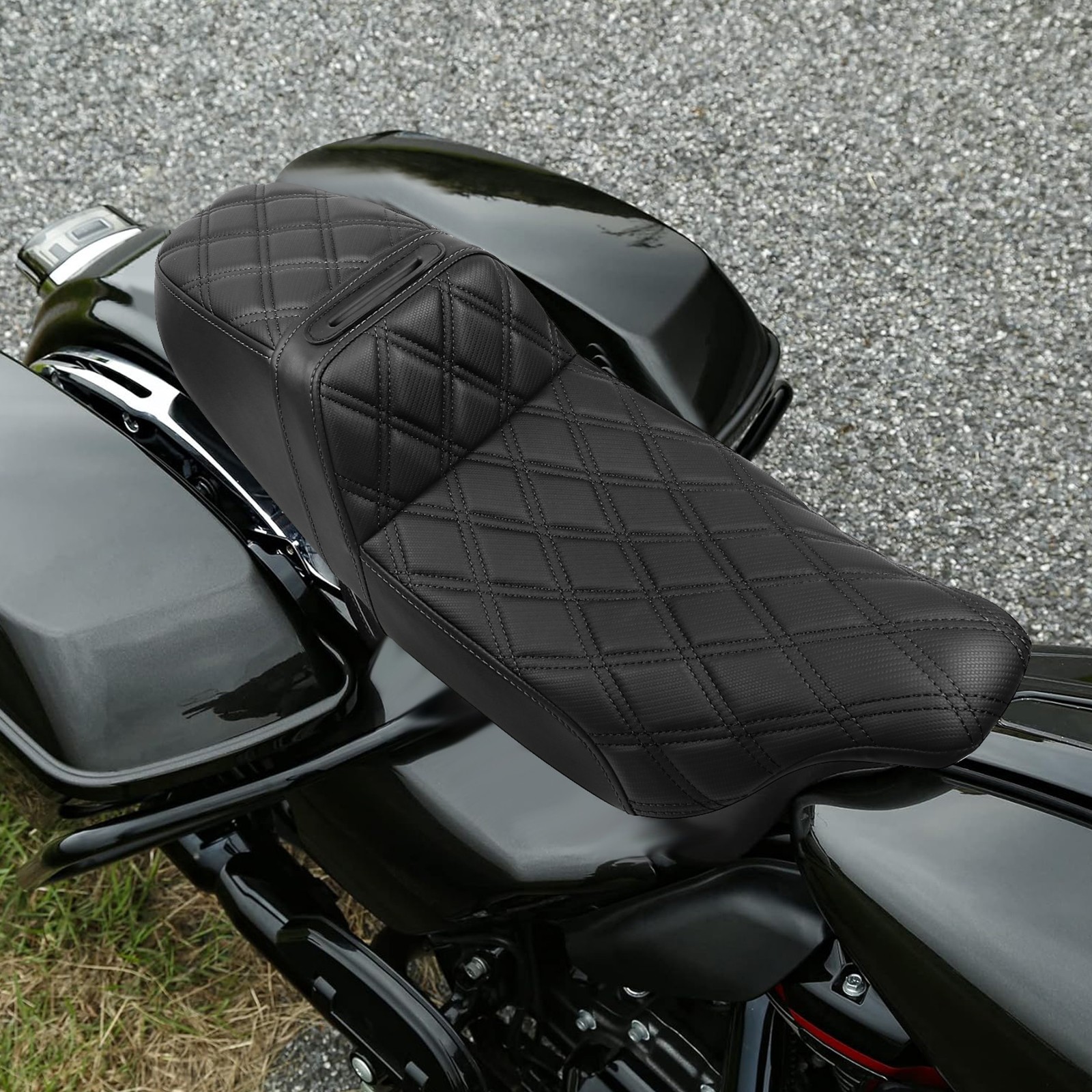 Diamond Thicker Comfortable Step Up Seat For Harely Electra / Road Glide 1997-07