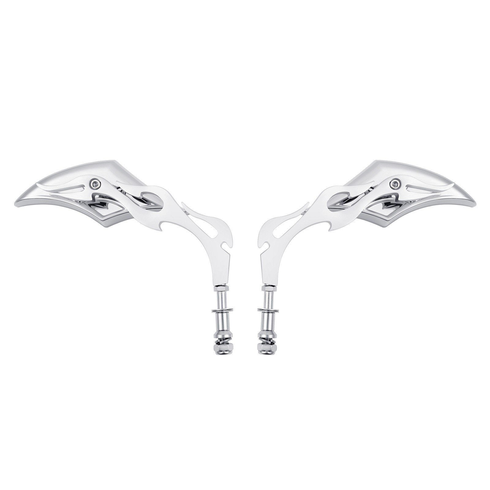 Chrome Flame Motorcycle Rearview Side Mirrors For Honda Fury VT1300CX Chopper