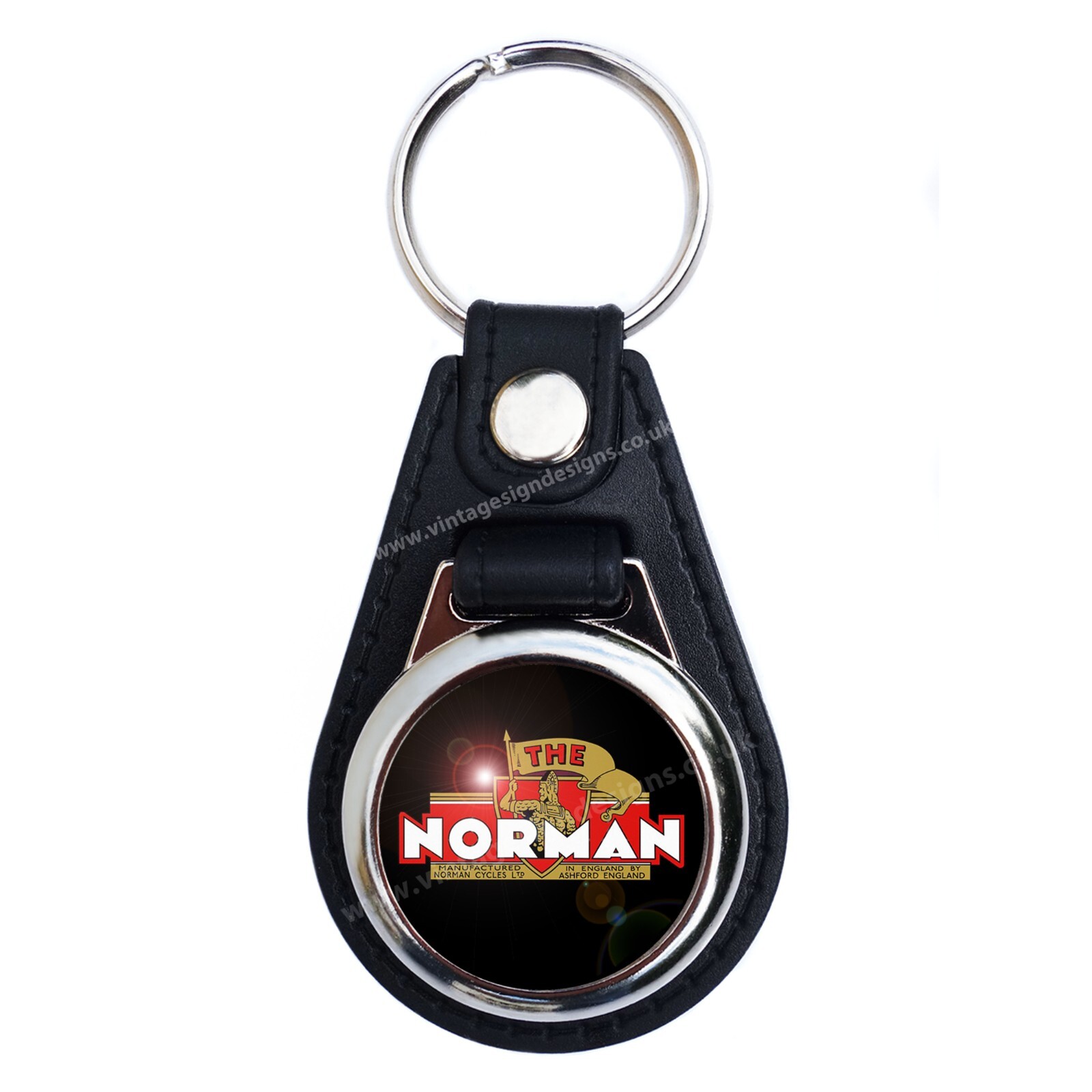 THE NORMAN FAUX LEATHER KEY RING / KEY FOB.CLASSIC NORMAN MOTORCYCLES.