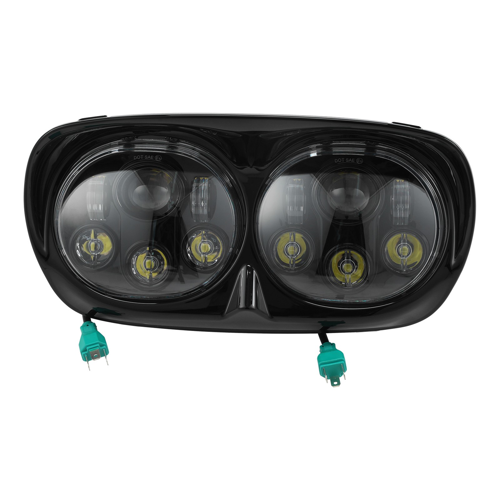 5.75″ Dual LED Headlights Lamp Assembly Kit Fit For Harley Road Glide FLTR 98-13