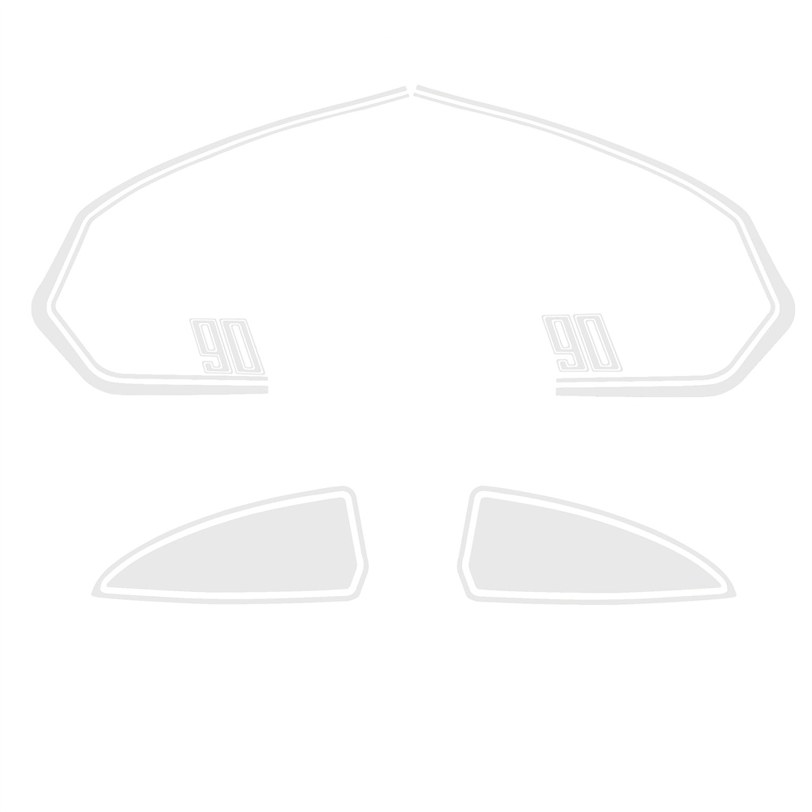 For BMW R Nine T Pure 14-21 Rear Pillion Seat Cowl Hump Box Stickers White
