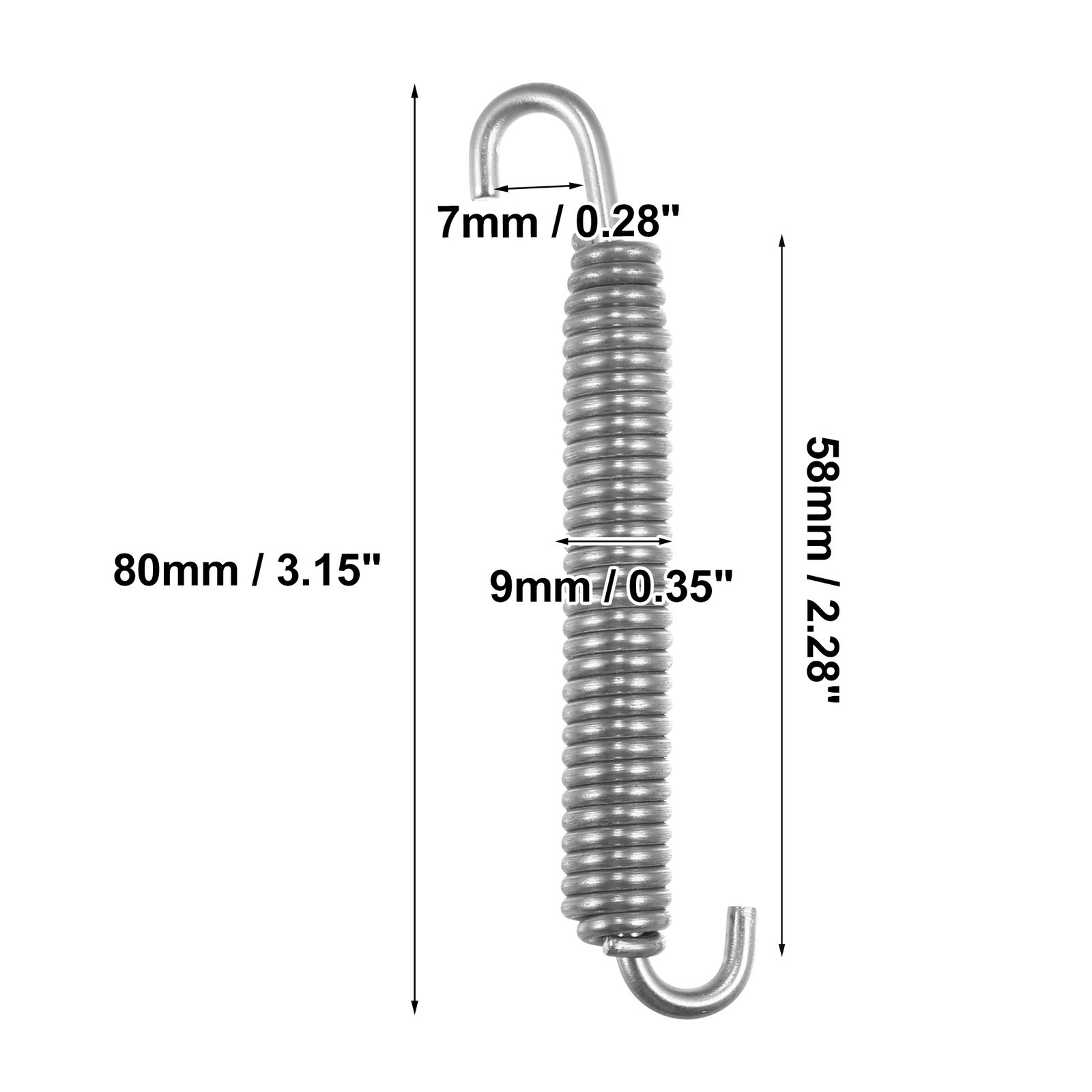Universal Piece of 4 Motorcycles Exhaust Pipe Spring 80mm 3.15″ Stainless Steel