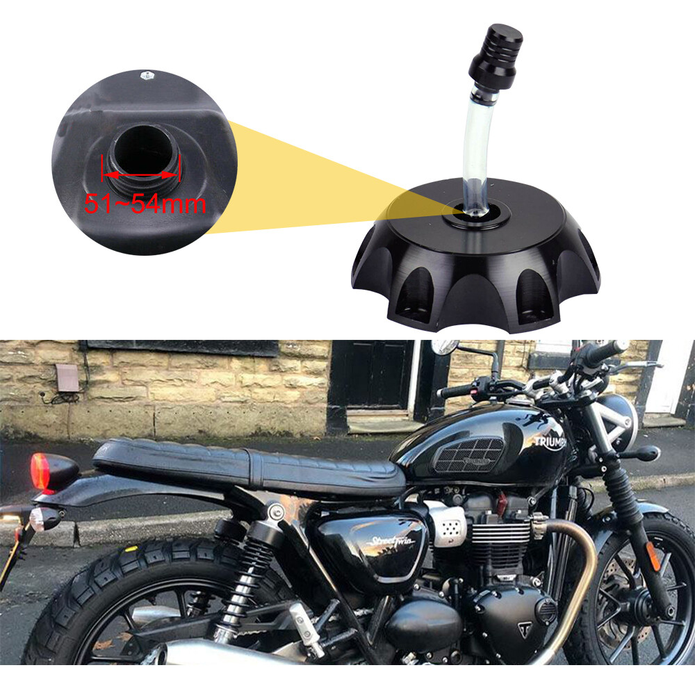 1PCS Aluminum Gas Motorcycle Fuel Black Tank Cap Gas Lid Car 51-54mm Accessories