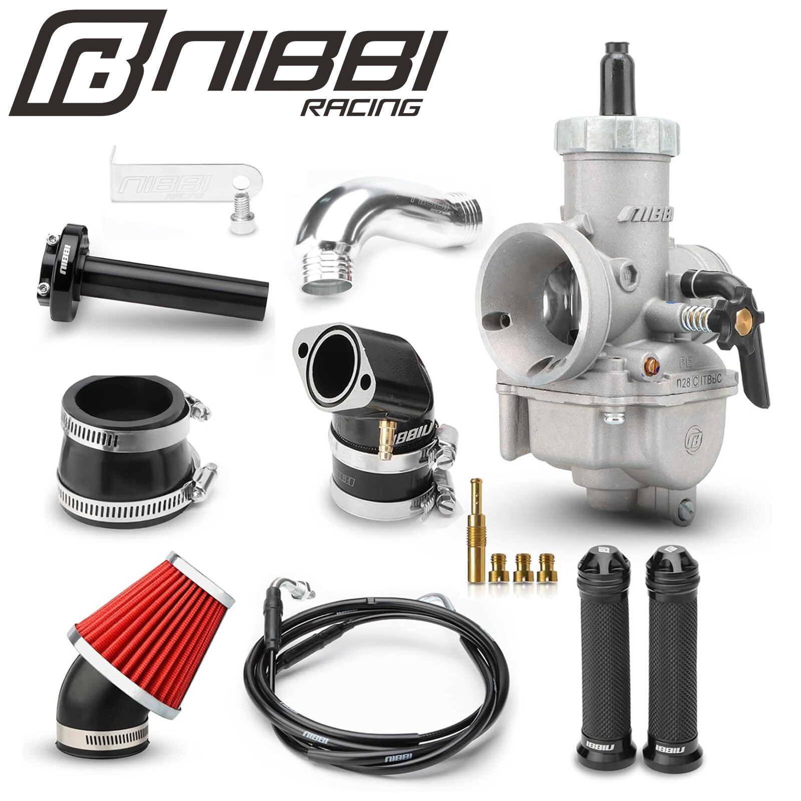 NIBBI PE28 GY6 Carburetor Air Filter Pipe SCOOTER Moped ATV Gokart Roketa Taotao