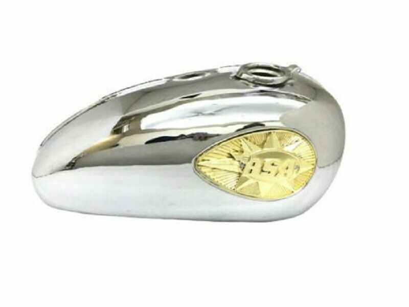 BSA A65 2 GALLON CHROME WITH BADGES 1968-1969 GAS FUEL PETROL TANK