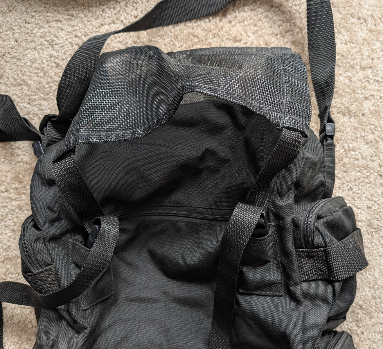T-BAGS Expandable Black Canvas Motorcycle Travel Bags +Top Roll Bag + Bungee Net