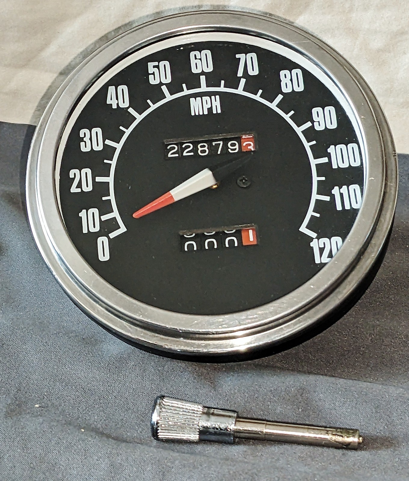 DRAG SPECIALTIES HARLEY DAVIDSON FL STYLE SPEEDOMETER & TRIP RESET KNOB