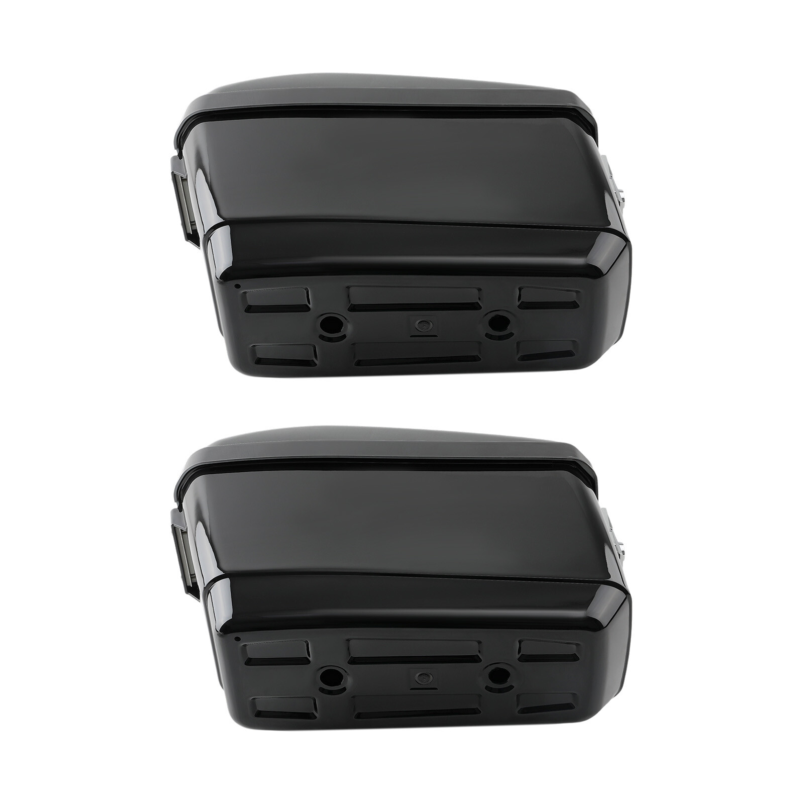 Black Hard Saddlebags Pair Universal Motorcycle For Harley Honda Yamaha Cruise