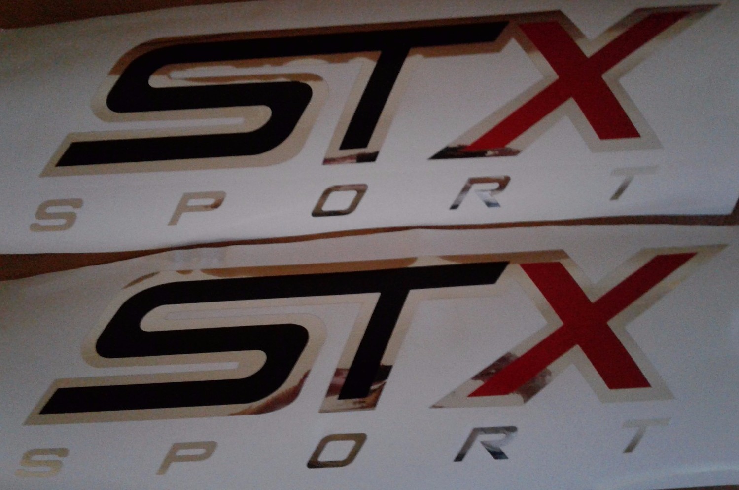 STX sport decal sticker, chromo and black matte, truck (set )