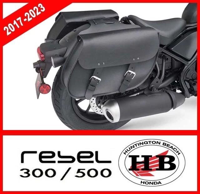 NEW OEM SYNTHETIC LEATHER SADDLEBAGS FOR 2017 – 2023 HONDA REBEL 300 / 500