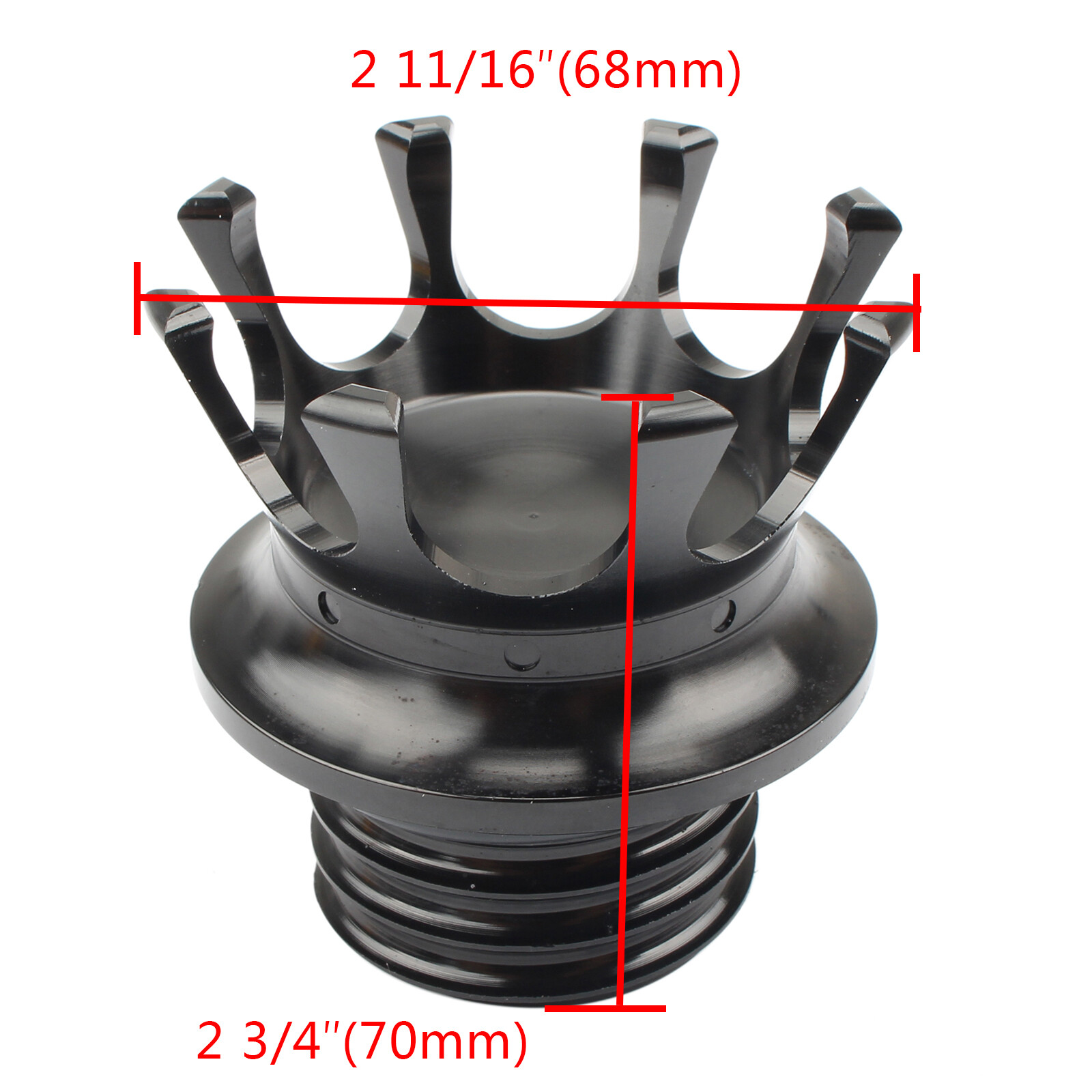 King Crown Gas Fuel Tank Cover Cap CNC For Harley Touring Road Glide Sportster