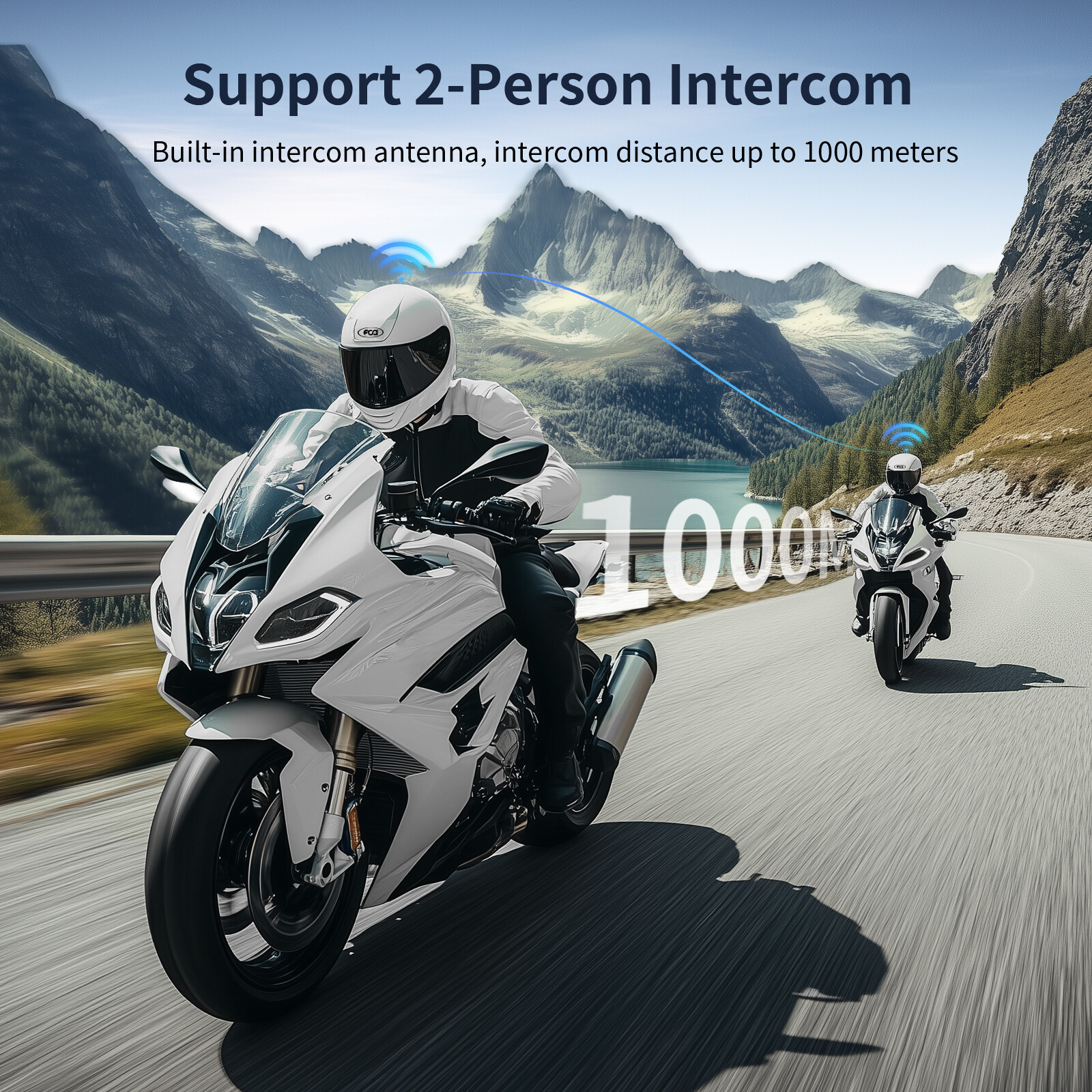 2XFodsports T1 motorcycle intercom helmet bluetooth headset FM music share 2 Way