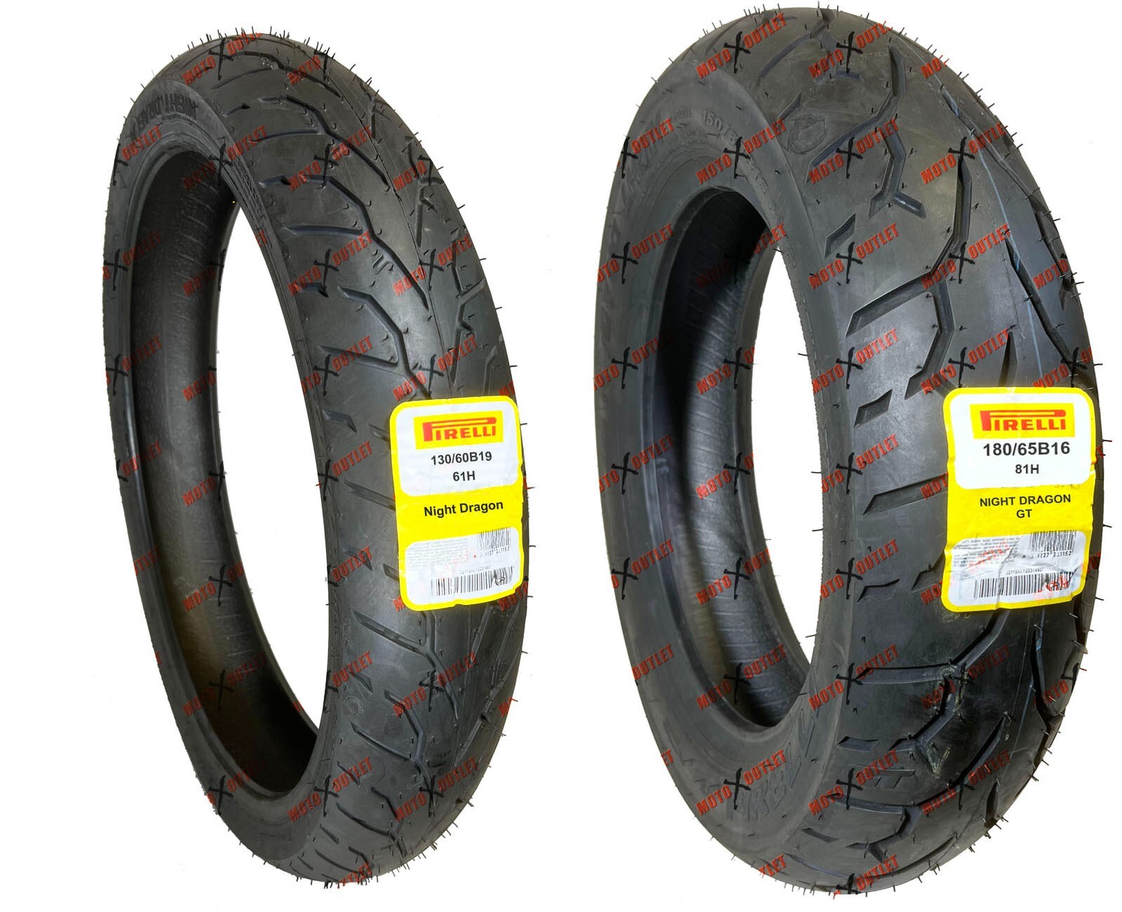 PIRELLI 130/70-18 180/65-16 NIGHT DRAGON FRONT REAR TIRE SET 2211300 2592700