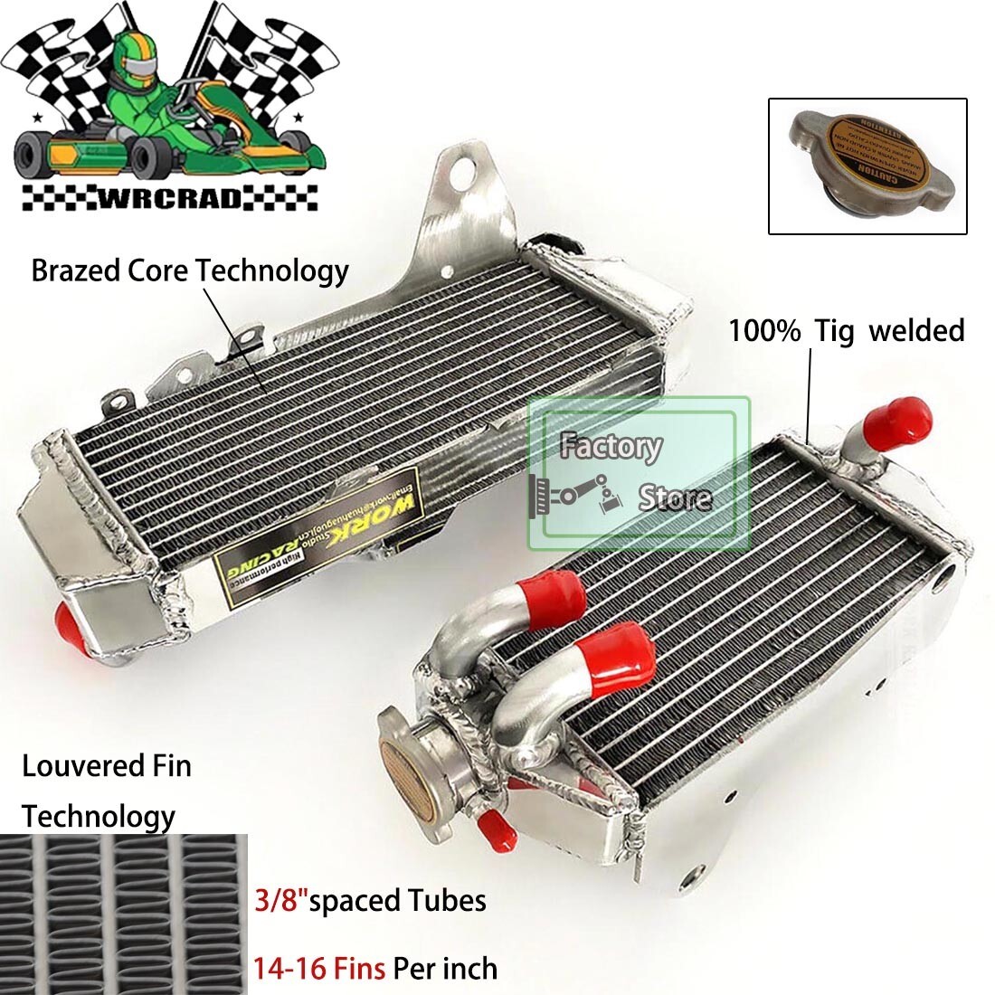 Full Aluminum Radiator For 2017 2018 2019 2020 Honda CRF450RX 2017 2018 CRF450R