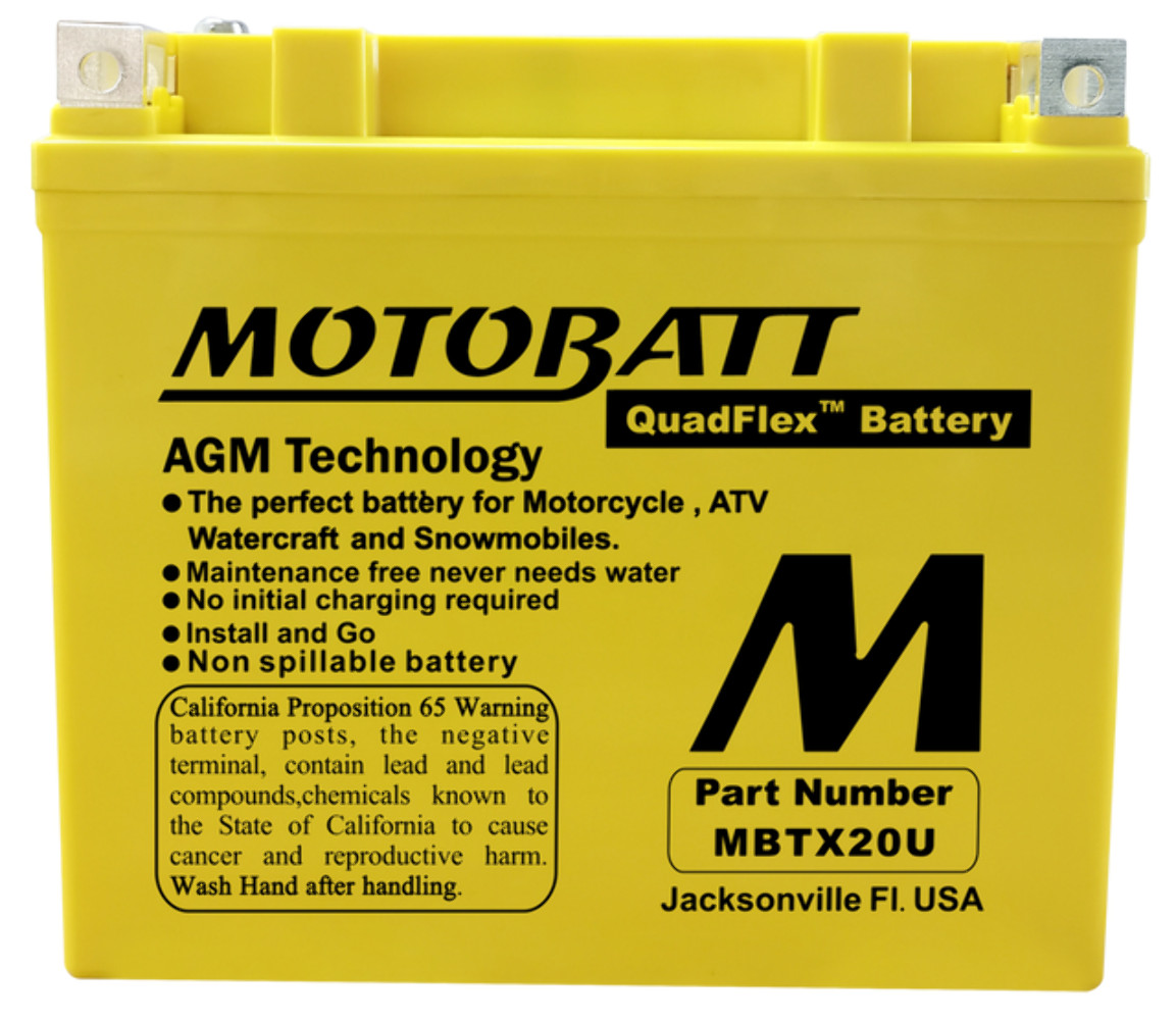 MotoBatt MBTX20U 21Ah 310 CCA AGM Powersport Battery