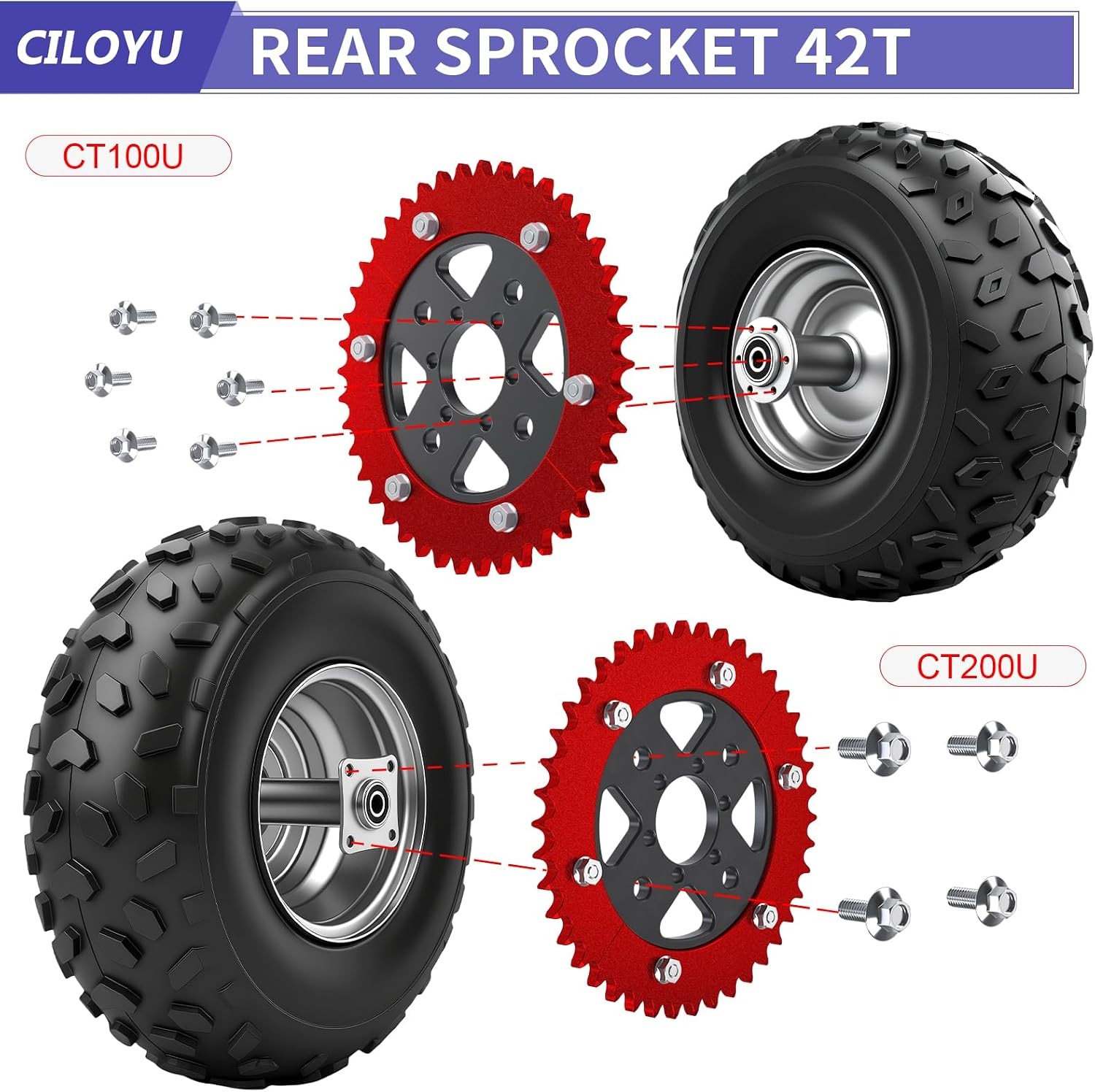 420 Chain Sprocket 42 Tooth Split Sprocket Hub Adapter Coleman CT200U Baja Warri