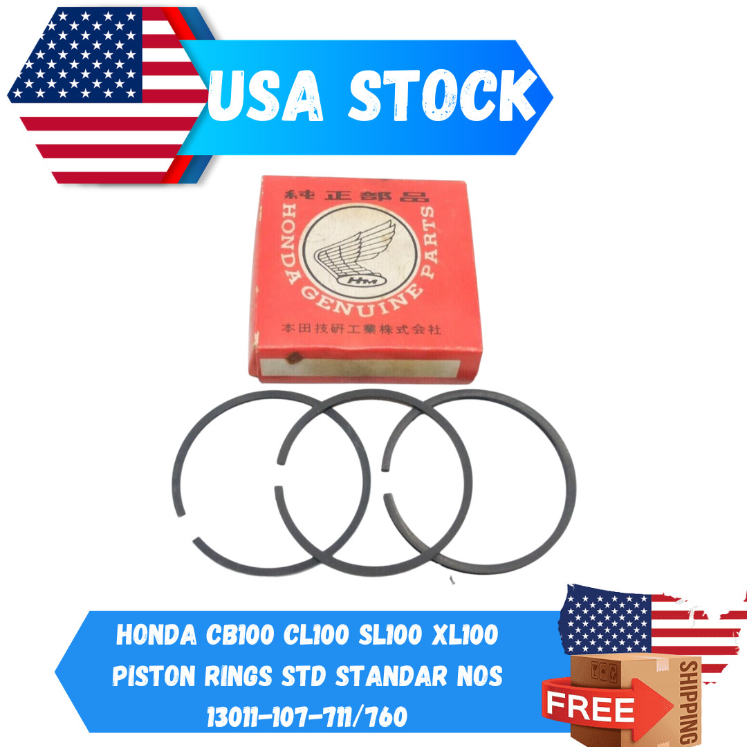 HONDA CB100 CL100 SL100 XL100 PISTON RINGS STD Standar NOS 13011-107-711/760