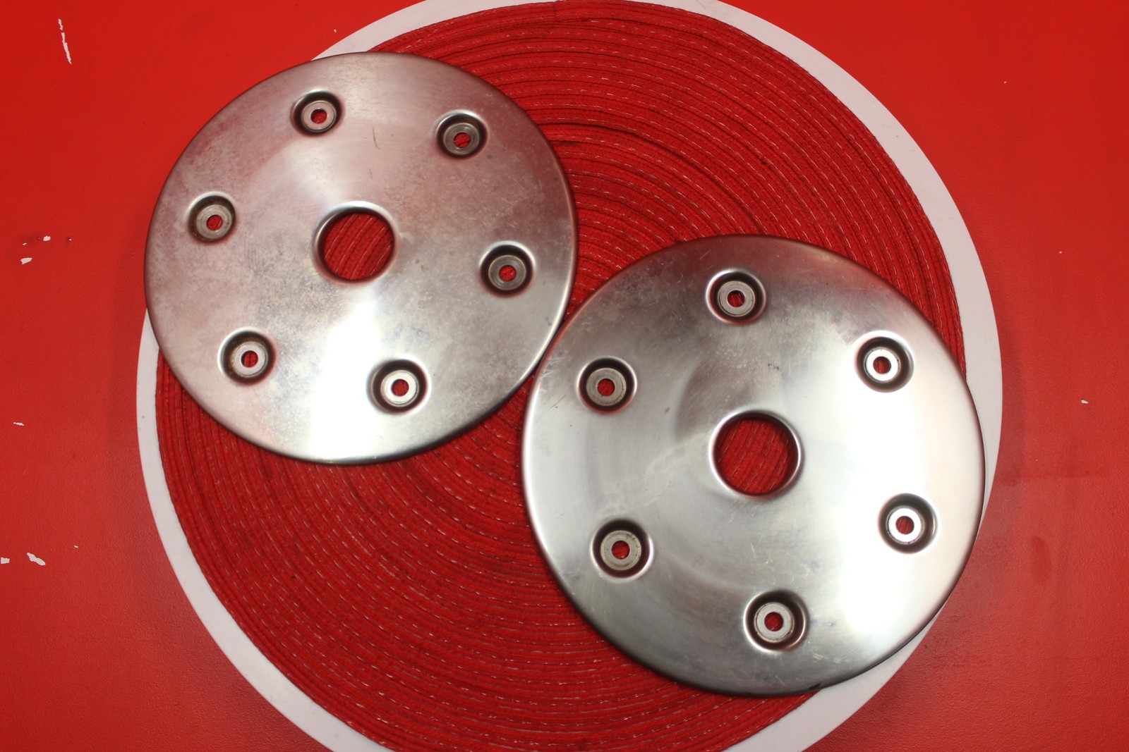2002 YAMAHA ROAD STAR OEM FRONT BRAKE DISC ROTOR COVER PAIR SET