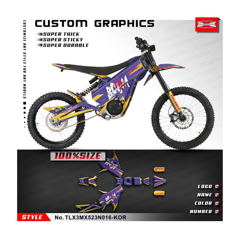 Full Graphics Vinyl Motorcycle Sticker Decal Kit for TALARIA X3 Dirt eBike
