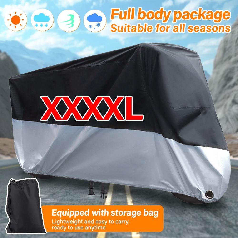 XXXXL Waterproof Motorcycle Cover Outdoor Rain Dust Sun UV Scooter Protector US