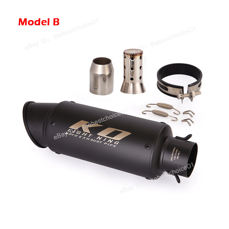 51mm Universal Exhaust Muffler Pipe Tail Tips With DB Killer Slip-on Motorcycle