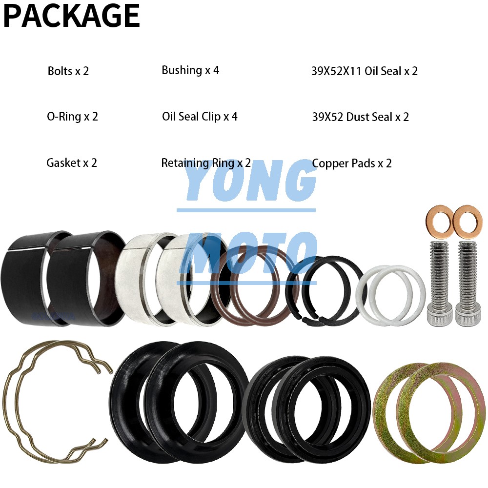 39mm Front Fork Bushing Dust Oil Seals Rebuild Kit For Harley FXD Dyna 1991-2005