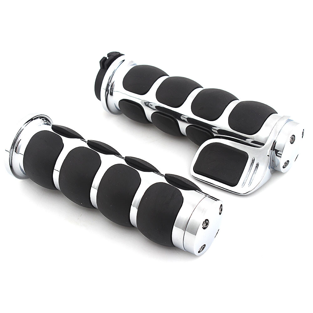 Motorcycle 1″ Handlebar Hand Grips w/Throttle Fit for Harley Touring Road Glide