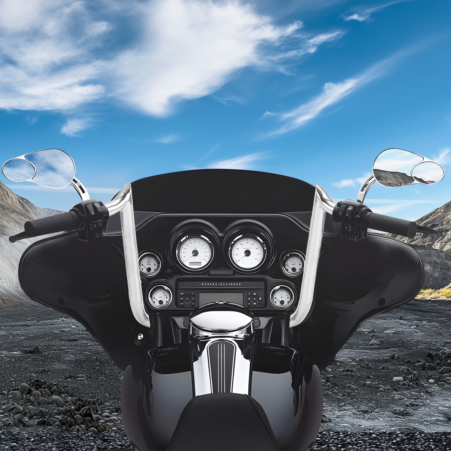 For Harley Electra Street Glide 10″ 12″ 14″ Rise Meathook Ape Hanger Handlebar