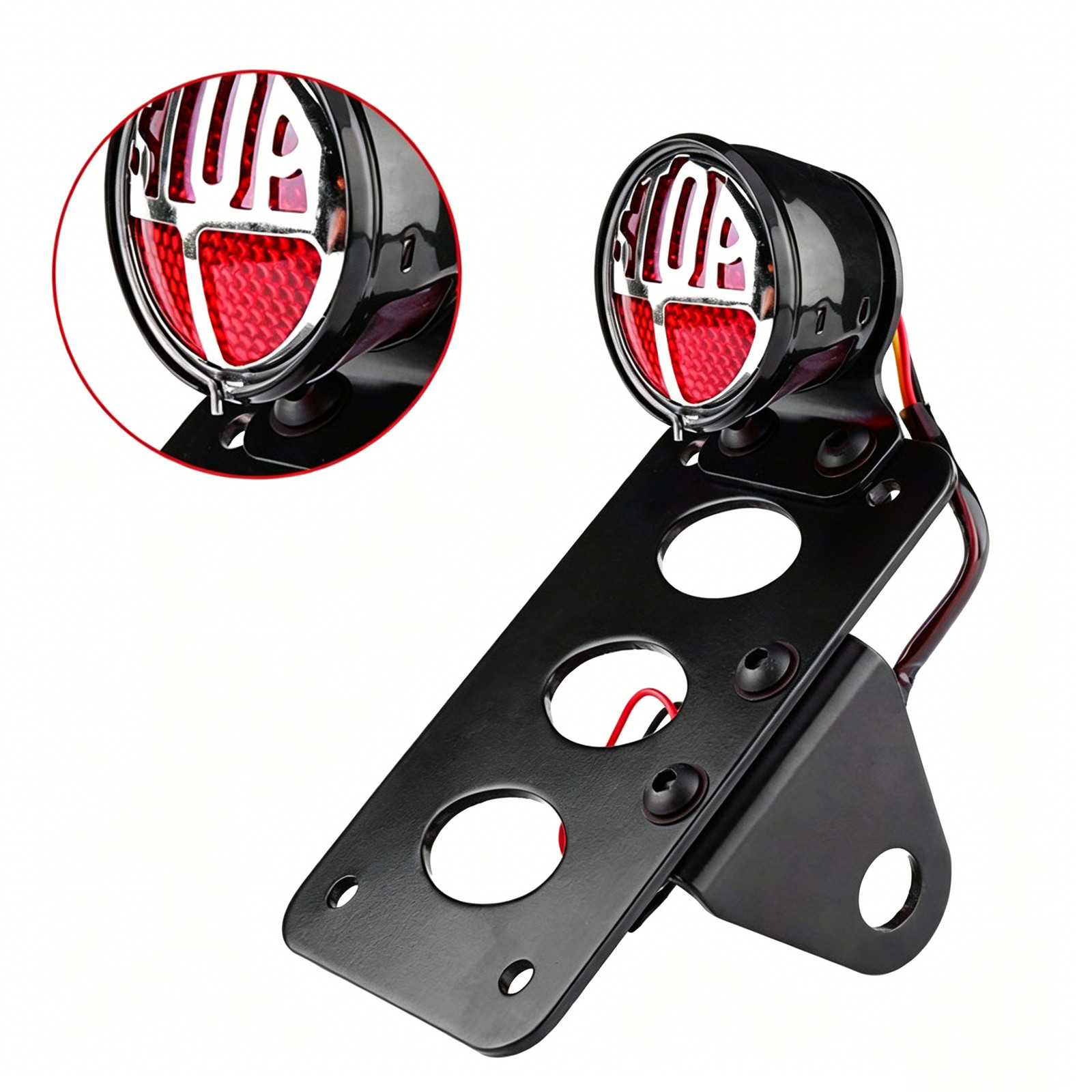 Motorcycle Side Mount Tail Light License Plate Bracket For Harley Chopper Bobber