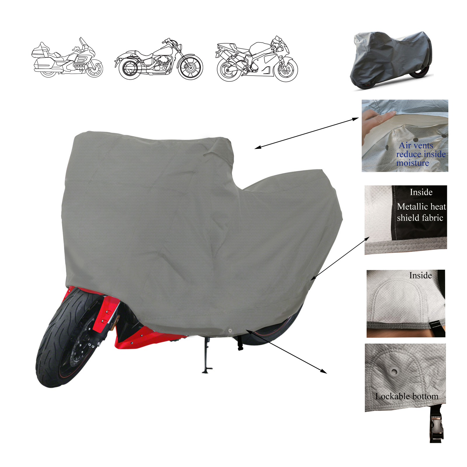 Deluxe Yamaha TW200 Motorcycle Bike Waterproof Storage Cover