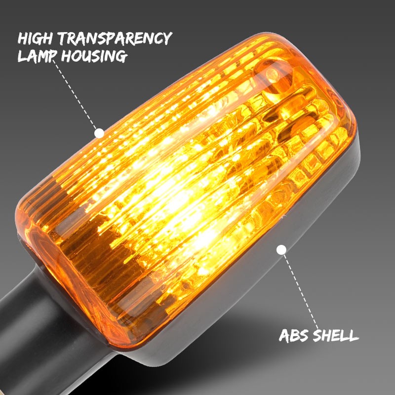 4X Motorcycle Indicators Motorbike Turn Signal Lights Amber Bulb Universal 10mm
