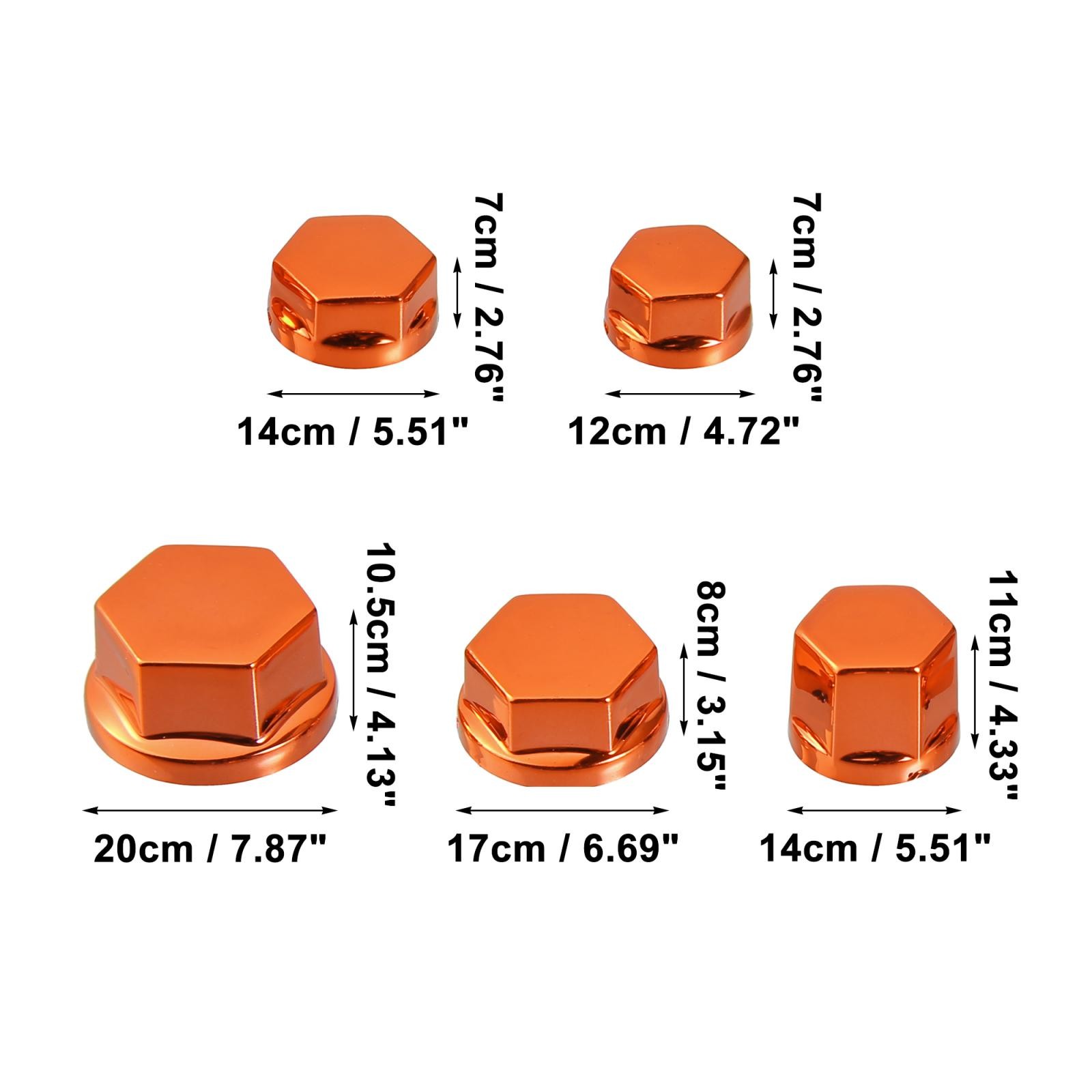1 Set Screw Cap Motorcycle Motorbike Screw Nut Bolt Cover Decoration Orange
