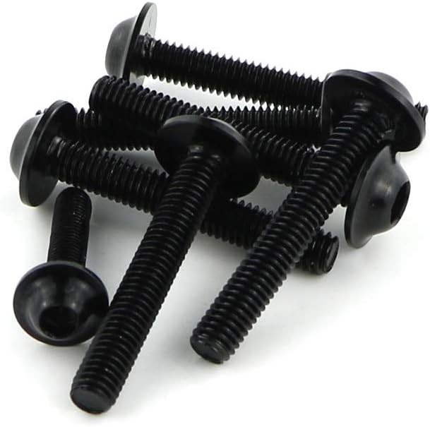 Universal Motorcycle Fairing Bolt Kit, Anodized Black Aluminum, InclColor: Black