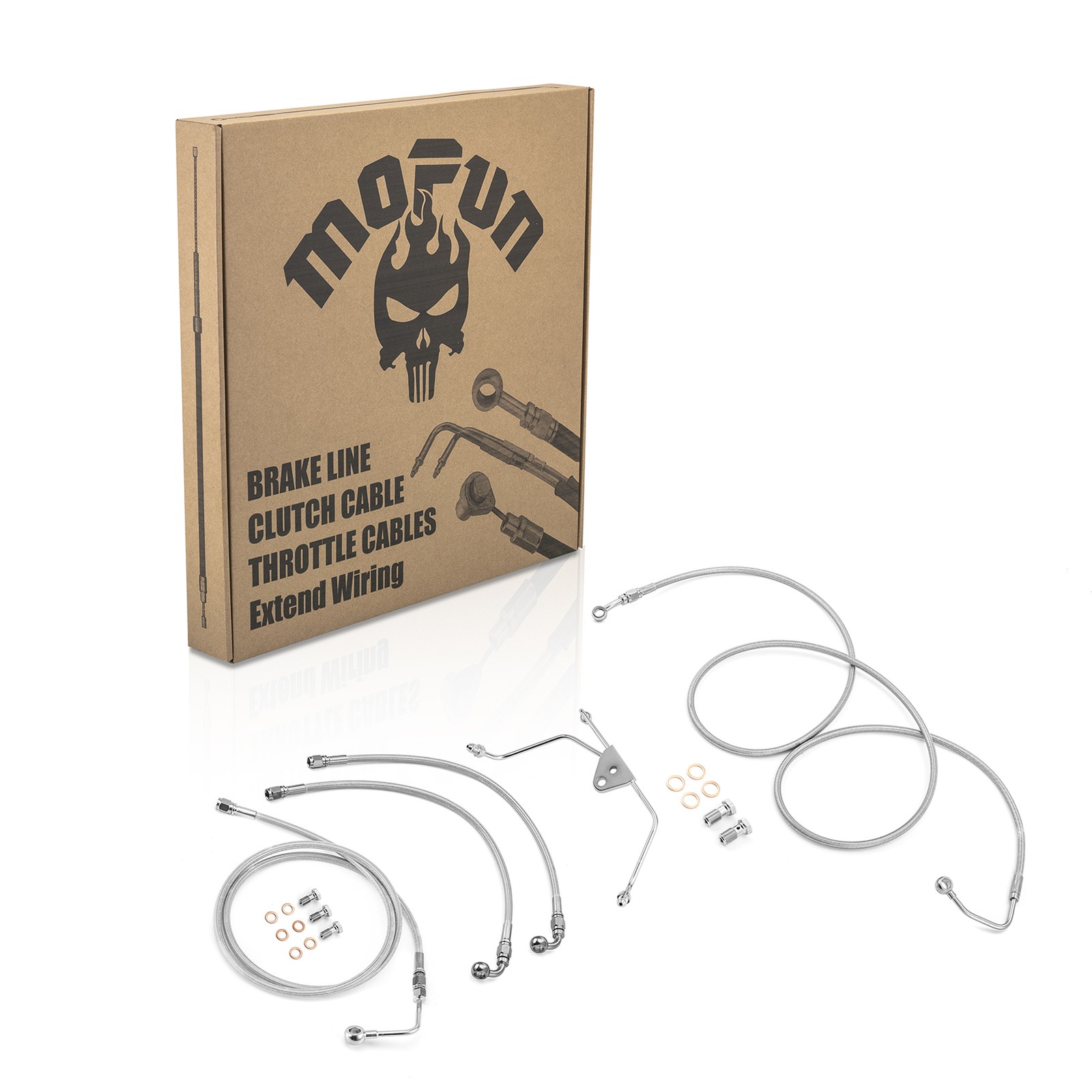 12″-14″ Handlebar Cable Brake Line Extension Kit For Harley Electra Road Glide