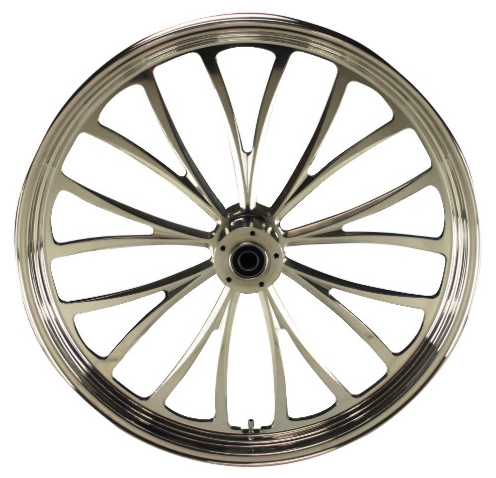 POLISHED MANHATTAN 21X3.50″ CUSTOM FRONT WHEEL HARLEY TOURING BAGGERS 2000-07