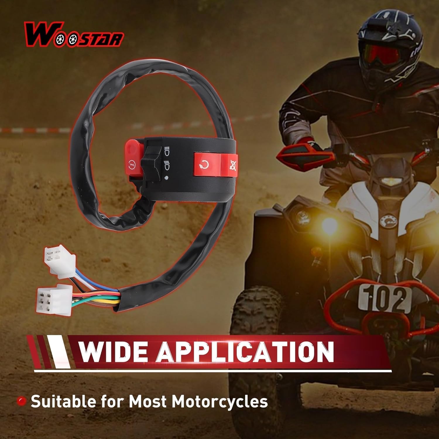Universal 3-Function Handlebar Switch – 22mm, Easy Installation for ATVs & Bikes