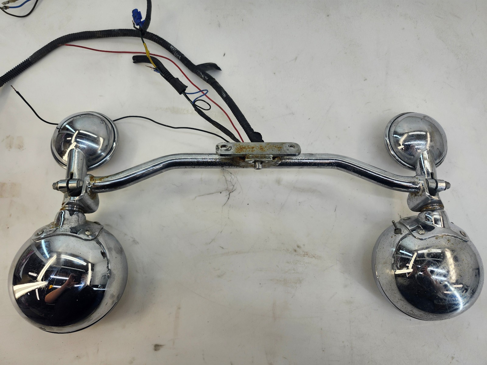 04-07 ROAD STAR XV1700 Front Light Bar Turn Signals Lightbar Blinkers Fog Lamps
