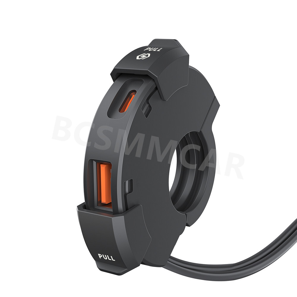 48W Fast Charging Motorcycle Handlebar Phone Charger QC3.0 Type C USB Adapter