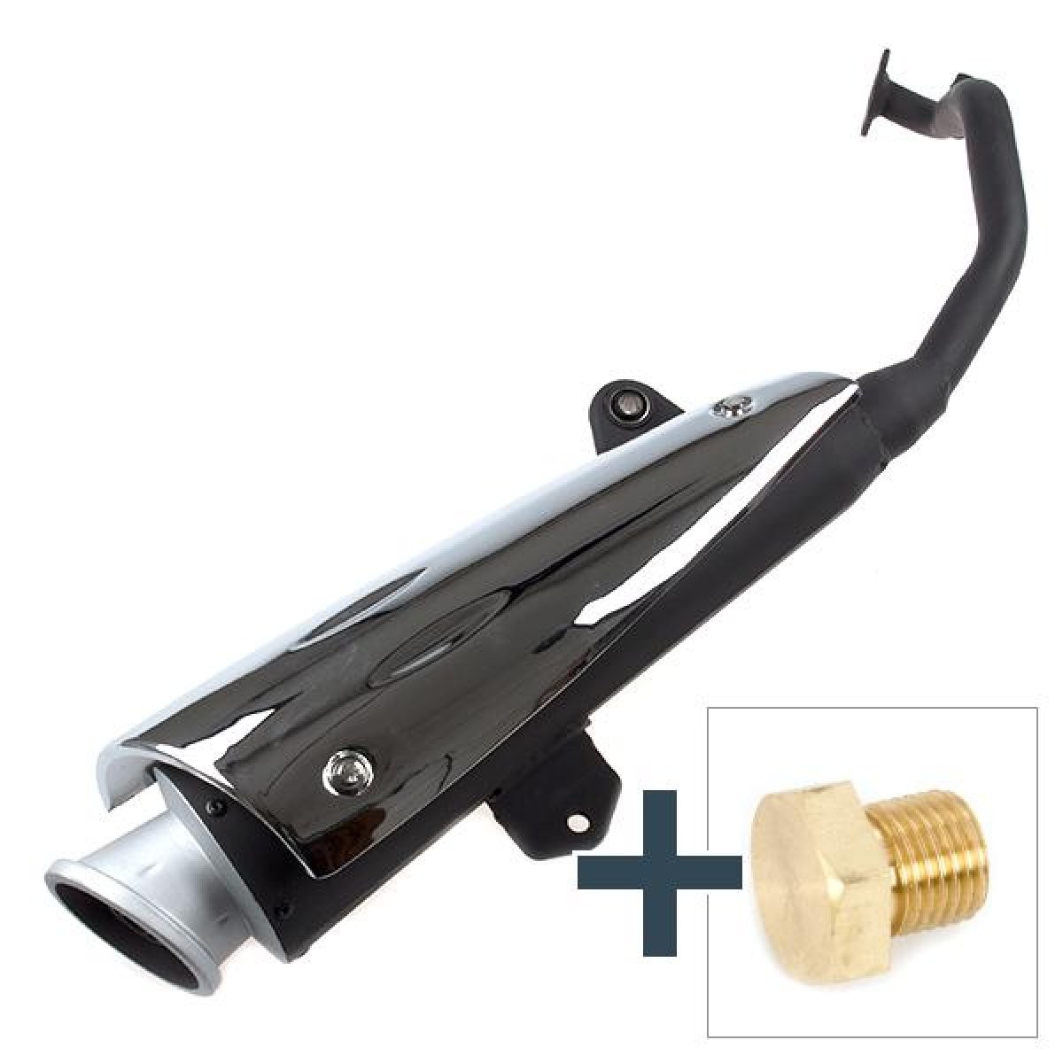 Exhaust System 125cc Scooter for ZS125T-40 Easy to Replace Silencer Rear Bolt-on