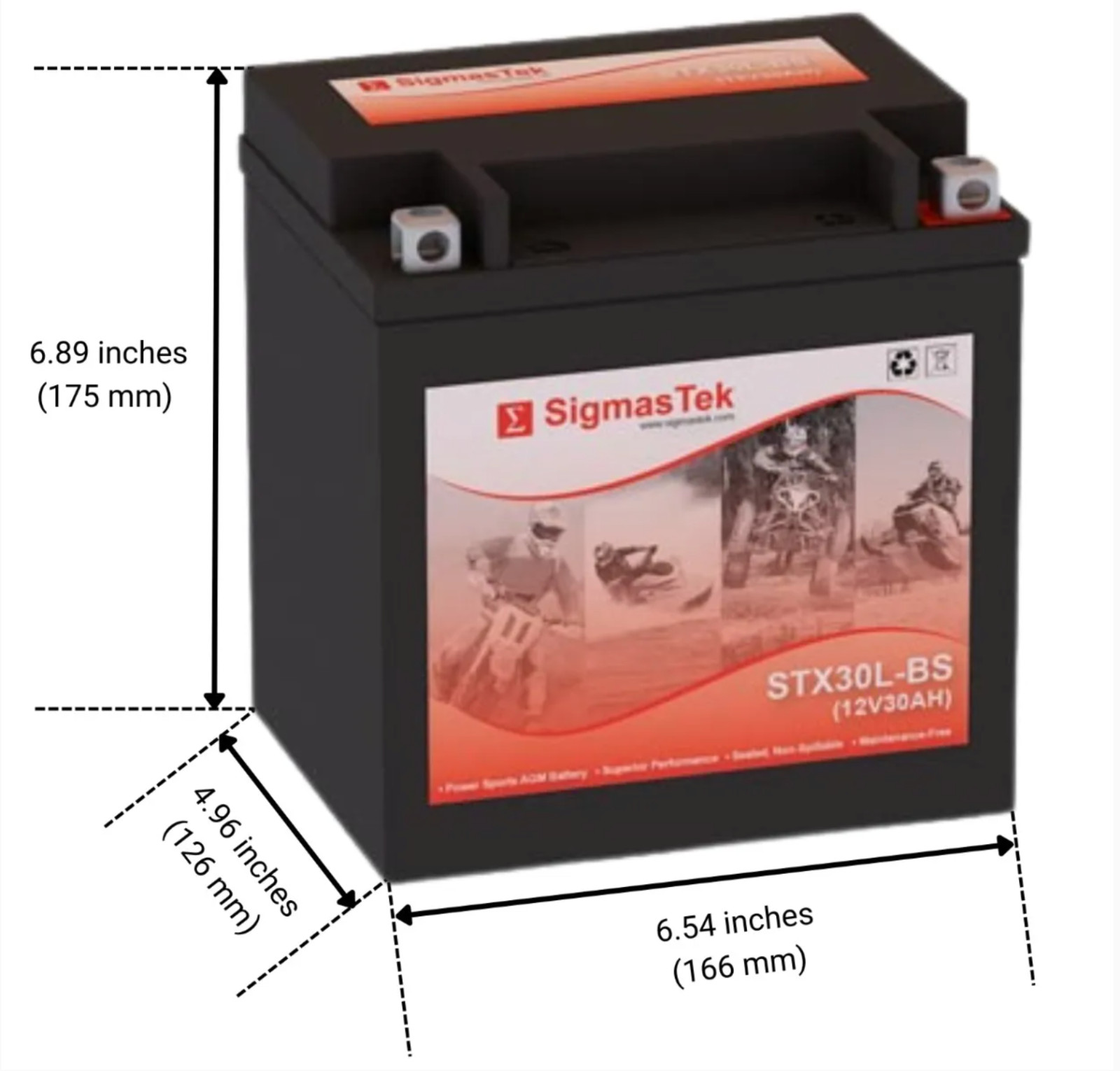 Harley-Davidson 66010-97D Replacement 12V 30AH 385CCA SLA Battery