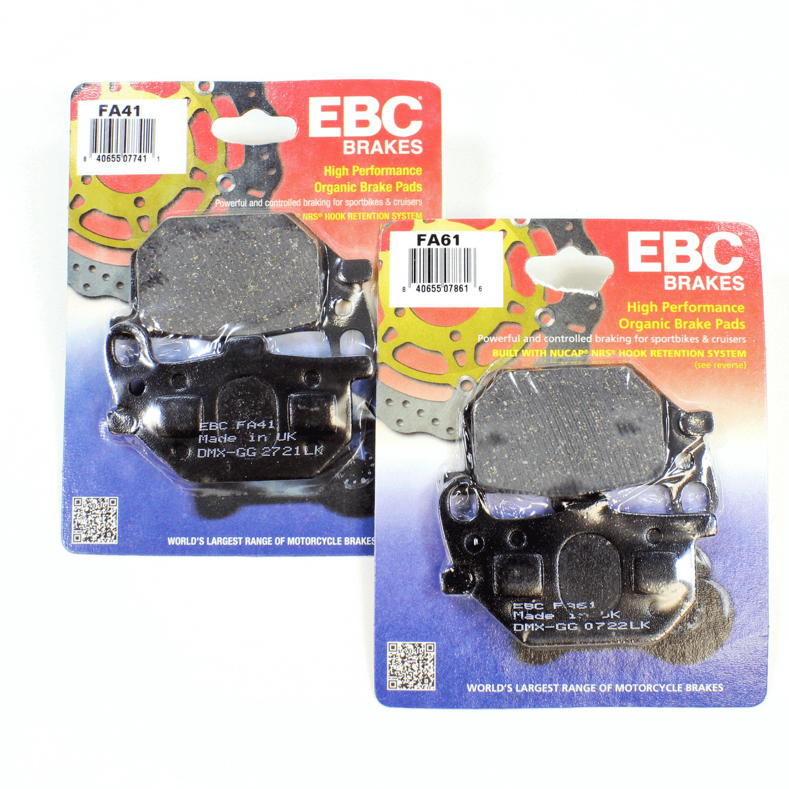 EBC Organic Brake Pad Set – 2 Pair FA41+FA61