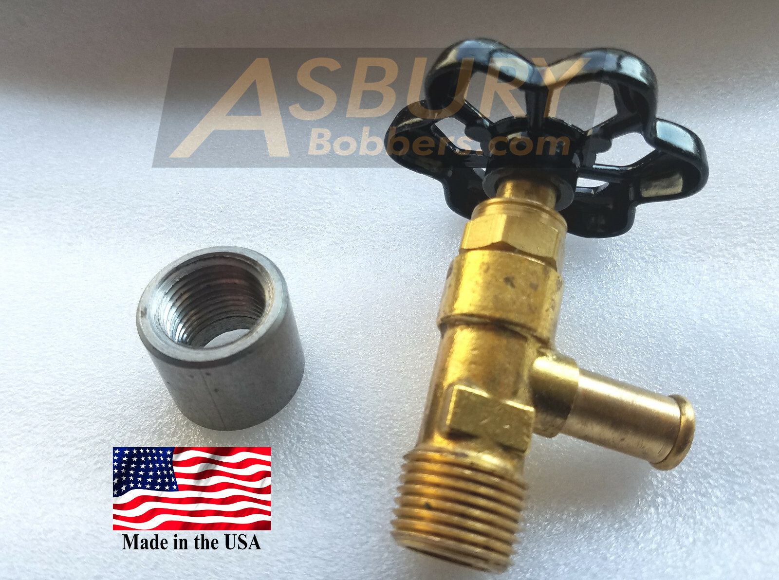 Faucet Petcock 3/8″ NPT with Bung and Black Handle Chopper Bobber Harley
