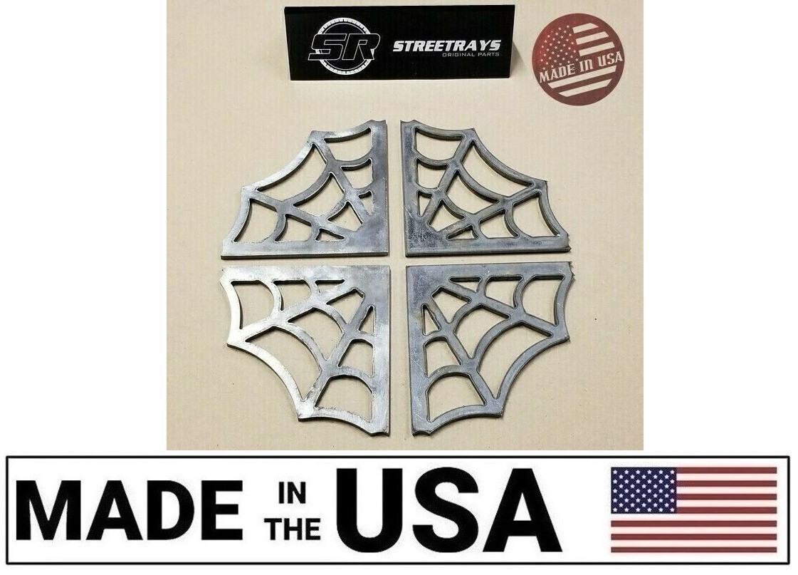 [SR] Spider Web Steel Gusset 3/16″ Mild Steel Weld 4″ x 4″ Legs Rat Rod Cage x4