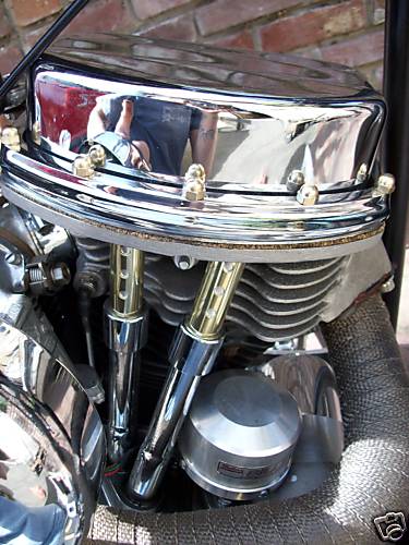 Old-Stf Harley Panhead rocker box cover brass acorn nut kit d ring hardware USA