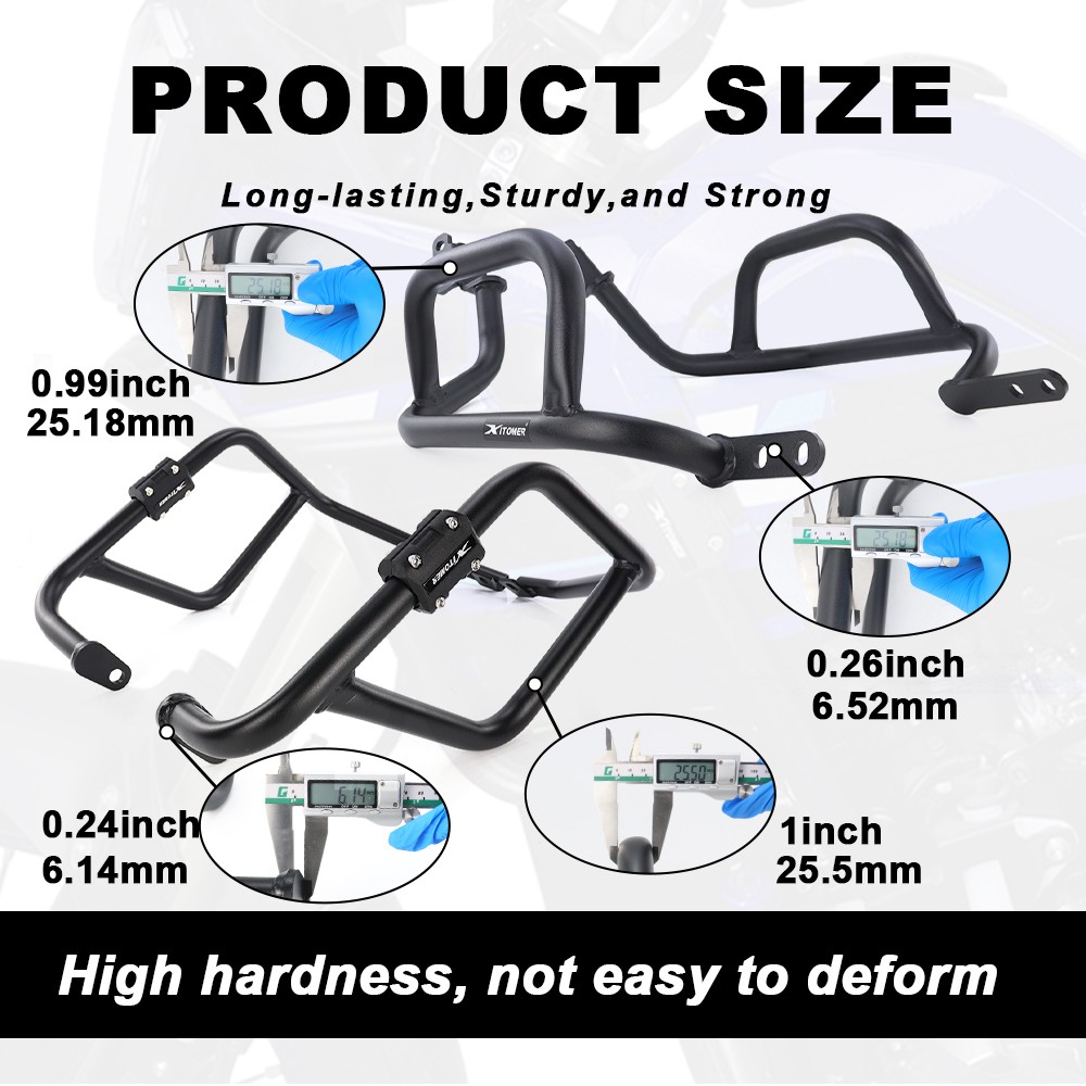 Upper&Down Crash Bars Engine Guard Protector Fit For Yamaha Tenere 700 2019-2024