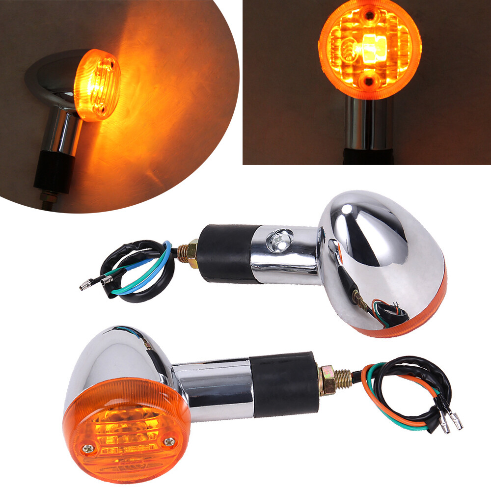 Pair Motorcycle Amber Turn Signals For Kawasaki VN Vulcan 500 800 88 900 Classic