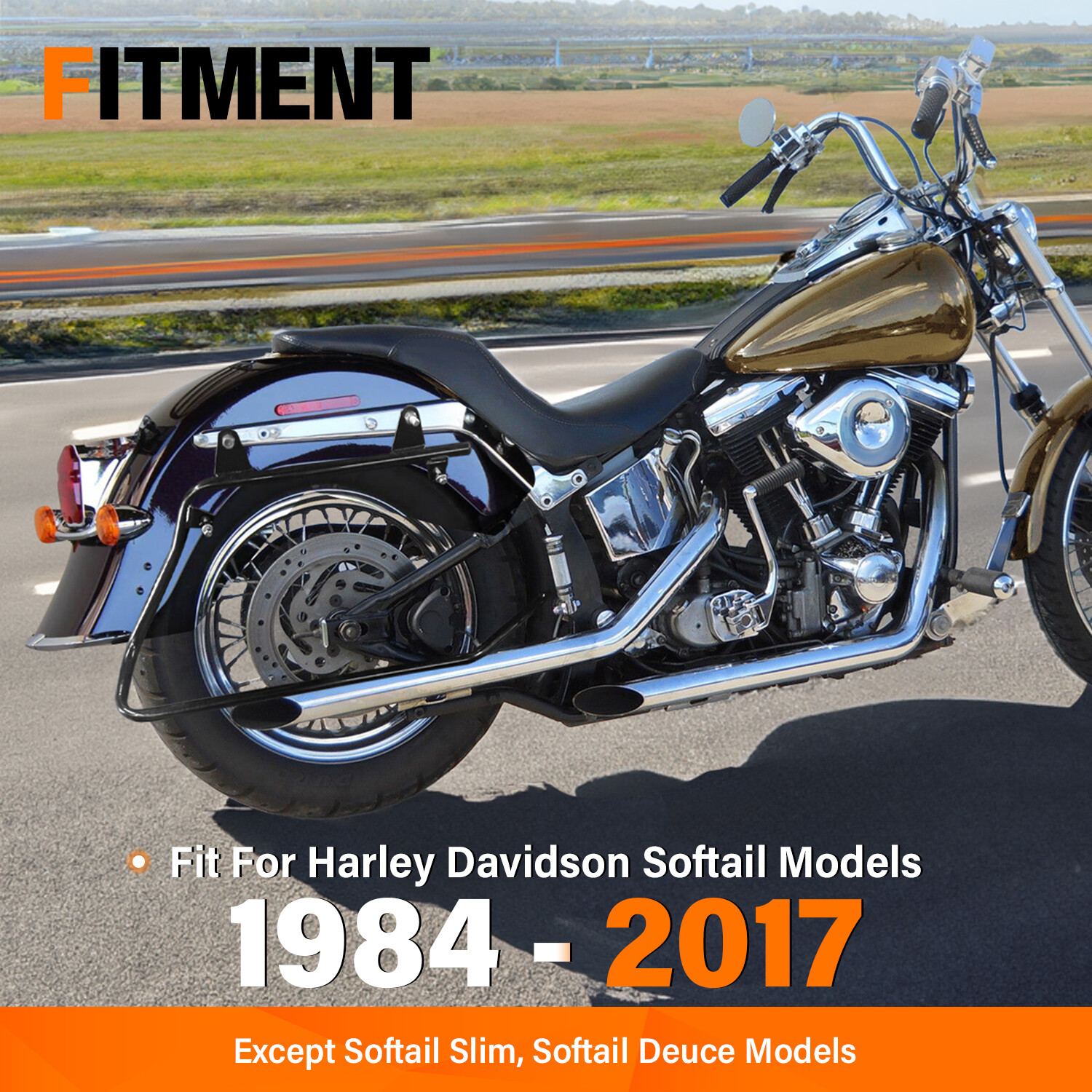 Hard Saddlebag Saddle bag Conversion Brackets Fit For Harley Softail w/ Hardware