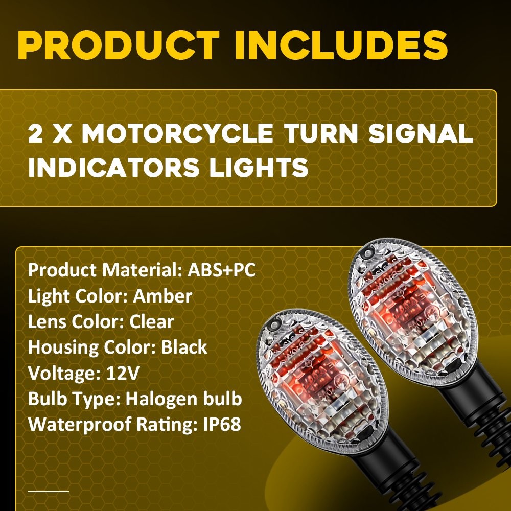 2X Clear Lens Turn Signal Light Indicator Blinker For KAWASAKI KLX125L 2013-2016